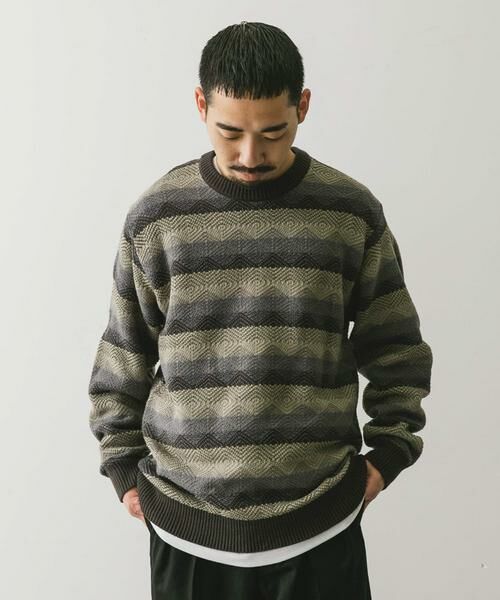 URBAN RESEARCH DOORS / アーバンリサーチ ドアーズ ニット・セーター | ボーダージャガードニット | 詳細16