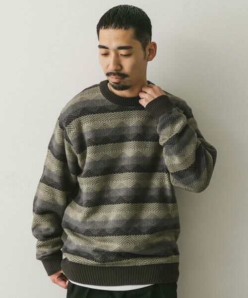 URBAN RESEARCH DOORS / アーバンリサーチ ドアーズ ニット・セーター | ボーダージャガードニット | 詳細17