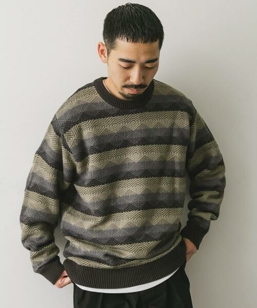 URBAN RESEARCH DOORS / アーバンリサーチ ドアーズ ニット・セーター | ボーダージャガードニット | 詳細18