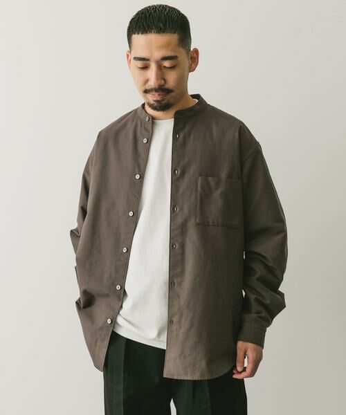 URBAN RESEARCH DOORS / アーバンリサーチ ドアーズ シャツ・ブラウス | 裏起毛オックスバンドカラーシャツ | 詳細1