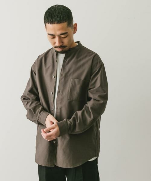 URBAN RESEARCH DOORS / アーバンリサーチ ドアーズ シャツ・ブラウス | 裏起毛オックスバンドカラーシャツ | 詳細3