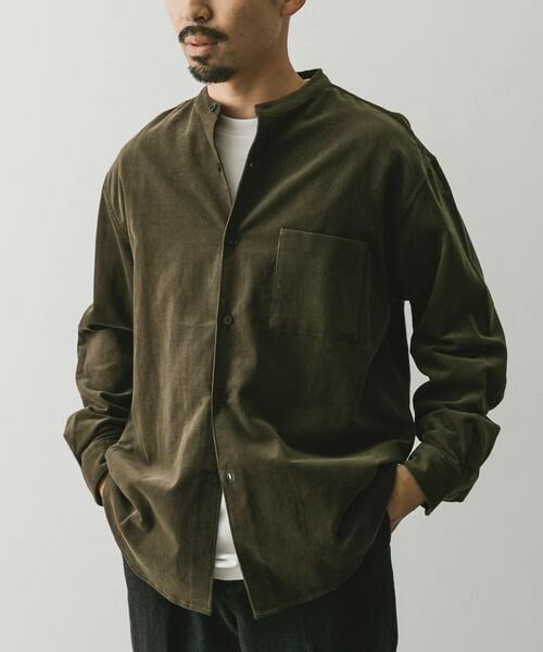 URBAN RESEARCH DOORS / アーバンリサーチ ドアーズ シャツ・ブラウス | 『UR TECH』コーデュロイバンドカラーシャツ | 詳細1