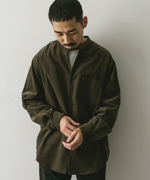 URBAN RESEARCH DOORS / アーバンリサーチ ドアーズ シャツ・ブラウス | 『UR TECH』コーデュロイバンドカラーシャツ | 詳細2