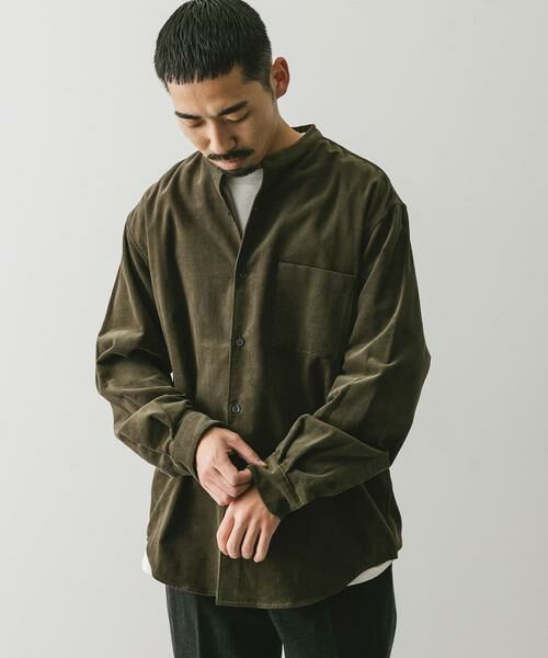 URBAN RESEARCH DOORS / アーバンリサーチ ドアーズ シャツ・ブラウス | 『UR TECH』コーデュロイバンドカラーシャツ | 詳細3