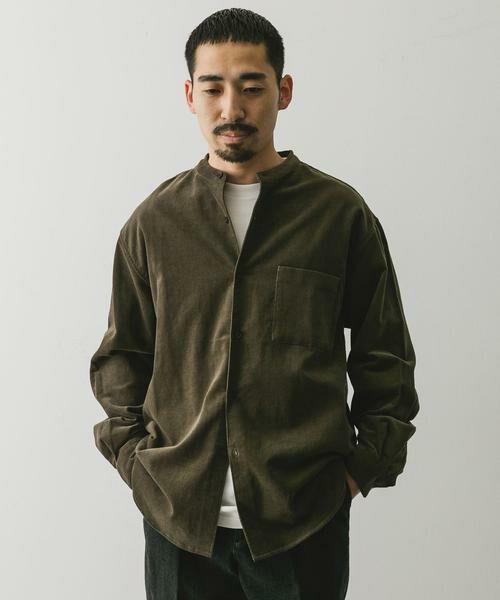 URBAN RESEARCH DOORS / アーバンリサーチ ドアーズ シャツ・ブラウス | 『UR TECH』コーデュロイバンドカラーシャツ | 詳細5
