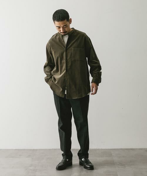 URBAN RESEARCH DOORS / アーバンリサーチ ドアーズ シャツ・ブラウス | 『UR TECH』コーデュロイバンドカラーシャツ | 詳細6