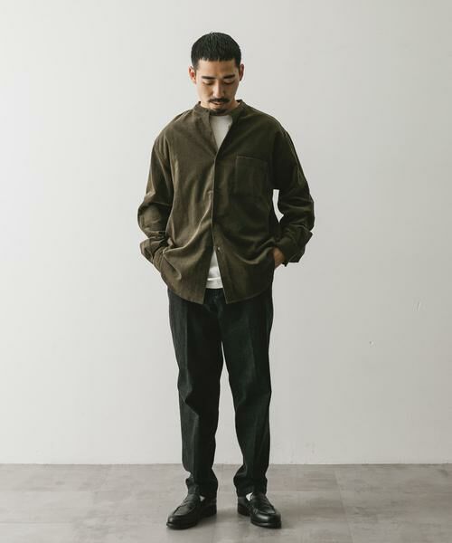 URBAN RESEARCH DOORS / アーバンリサーチ ドアーズ シャツ・ブラウス | 『UR TECH』コーデュロイバンドカラーシャツ | 詳細7