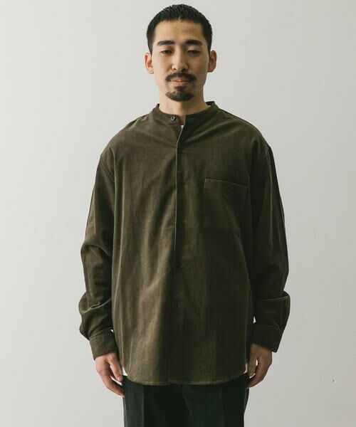 URBAN RESEARCH DOORS / アーバンリサーチ ドアーズ シャツ・ブラウス | 『UR TECH』コーデュロイバンドカラーシャツ | 詳細8