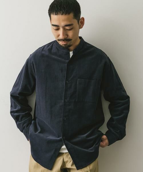 URBAN RESEARCH DOORS / アーバンリサーチ ドアーズ シャツ・ブラウス | 『UR TECH』コーデュロイバンドカラーシャツ | 詳細12