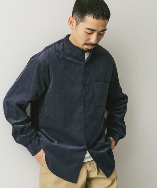 URBAN RESEARCH DOORS / アーバンリサーチ ドアーズ シャツ・ブラウス | 『UR TECH』コーデュロイバンドカラーシャツ | 詳細14