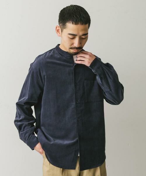 URBAN RESEARCH DOORS / アーバンリサーチ ドアーズ シャツ・ブラウス | 『UR TECH』コーデュロイバンドカラーシャツ | 詳細15