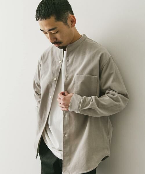 URBAN RESEARCH DOORS / アーバンリサーチ ドアーズ シャツ・ブラウス | 『UR TECH』コーデュロイバンドカラーシャツ | 詳細30