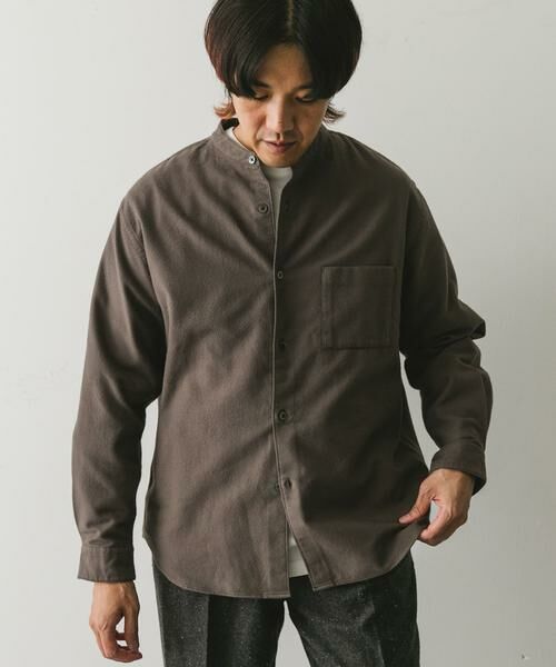 URBAN RESEARCH DOORS / アーバンリサーチ ドアーズ シャツ・ブラウス | 両面起毛ネルバンドカラーシャツ | 詳細1