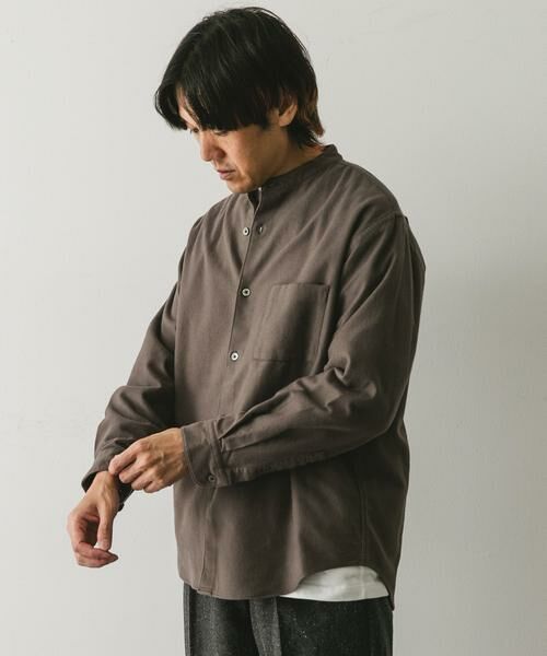URBAN RESEARCH DOORS / アーバンリサーチ ドアーズ シャツ・ブラウス | 両面起毛ネルバンドカラーシャツ | 詳細18