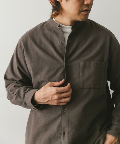 URBAN RESEARCH DOORS / アーバンリサーチ ドアーズ シャツ・ブラウス | 両面起毛ネルバンドカラーシャツ | 詳細3