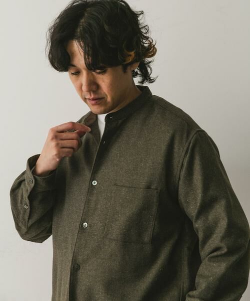 URBAN RESEARCH DOORS / アーバンリサーチ ドアーズ シャツ・ブラウス | フラノバンドカラーシャツ | 詳細1