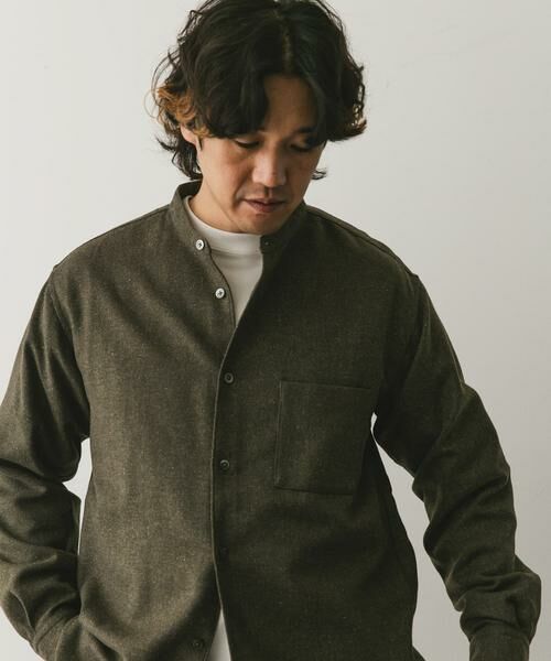 URBAN RESEARCH DOORS / アーバンリサーチ ドアーズ シャツ・ブラウス | フラノバンドカラーシャツ | 詳細2