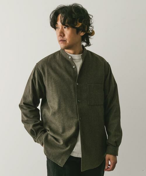 URBAN RESEARCH DOORS / アーバンリサーチ ドアーズ シャツ・ブラウス | フラノバンドカラーシャツ | 詳細4