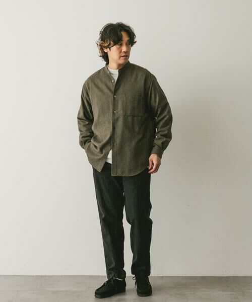 URBAN RESEARCH DOORS / アーバンリサーチ ドアーズ シャツ・ブラウス | フラノバンドカラーシャツ | 詳細6