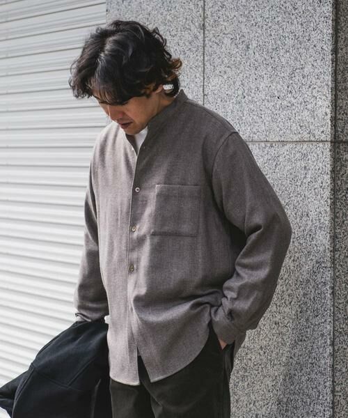 URBAN RESEARCH DOORS / アーバンリサーチ ドアーズ シャツ・ブラウス | フラノバンドカラーシャツ | 詳細13