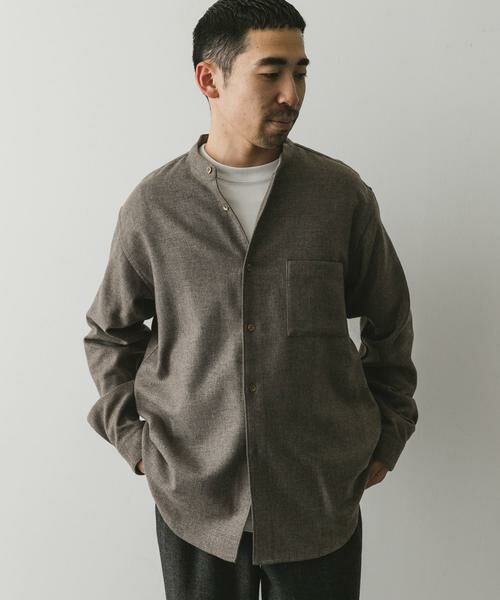 URBAN RESEARCH DOORS / アーバンリサーチ ドアーズ シャツ・ブラウス | フラノバンドカラーシャツ | 詳細22
