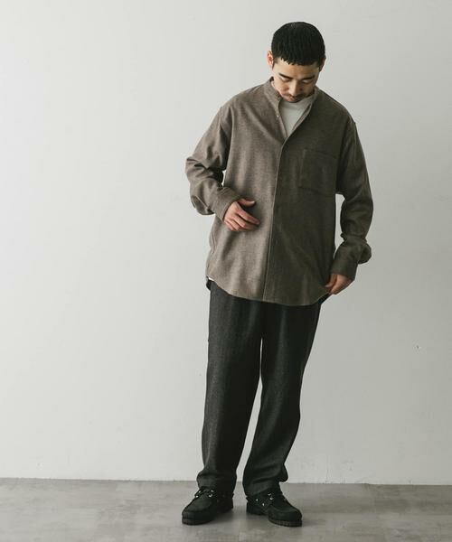 URBAN RESEARCH DOORS / アーバンリサーチ ドアーズ シャツ・ブラウス | フラノバンドカラーシャツ | 詳細24