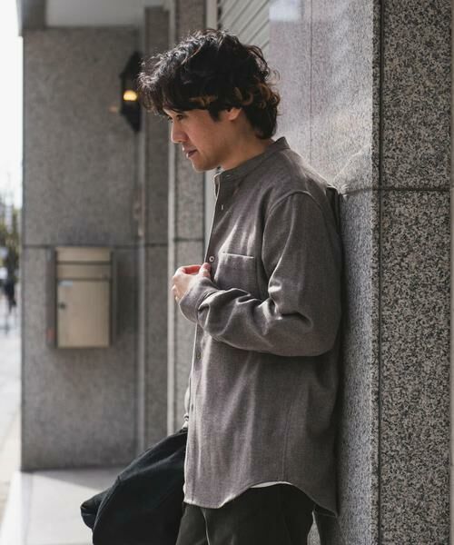 URBAN RESEARCH DOORS / アーバンリサーチ ドアーズ シャツ・ブラウス | フラノバンドカラーシャツ | 詳細14