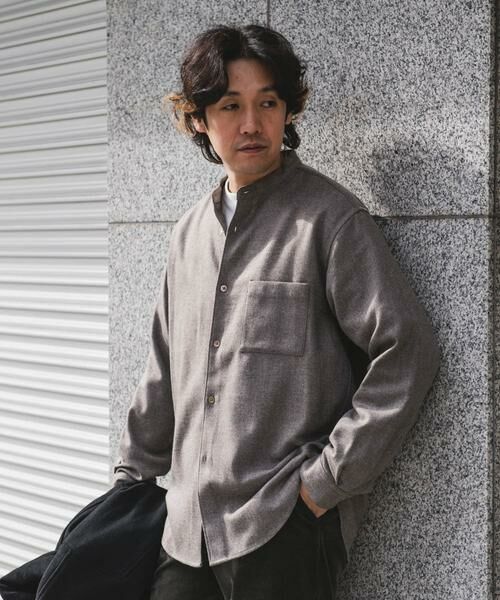 URBAN RESEARCH DOORS / アーバンリサーチ ドアーズ シャツ・ブラウス | フラノバンドカラーシャツ | 詳細15