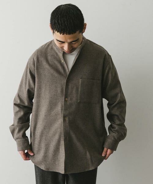 URBAN RESEARCH DOORS / アーバンリサーチ ドアーズ シャツ・ブラウス | フラノバンドカラーシャツ | 詳細19