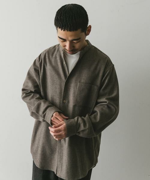 URBAN RESEARCH DOORS / アーバンリサーチ ドアーズ シャツ・ブラウス | フラノバンドカラーシャツ | 詳細21