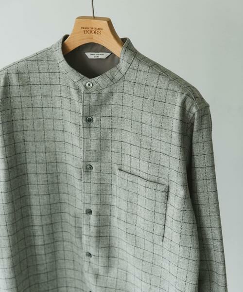 URBAN RESEARCH DOORS / アーバンリサーチ ドアーズ シャツ・ブラウス | フラノバンドカラーシャツ(グレー系その他)