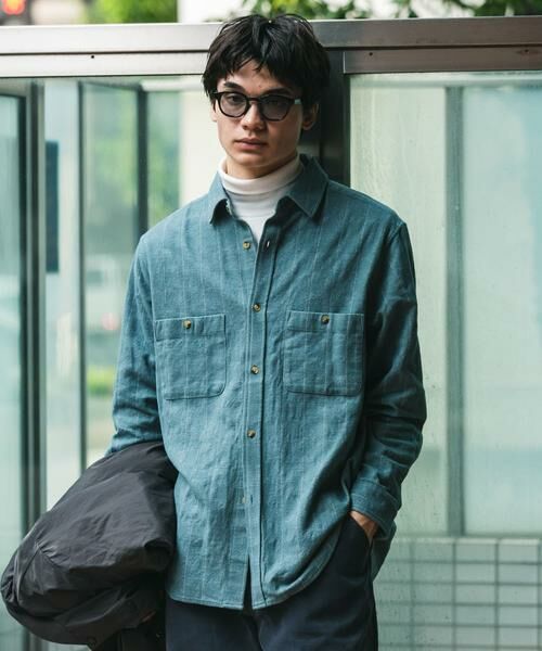 URBAN RESEARCH DOORS / アーバンリサーチ ドアーズ シャツ・ブラウス | OUTDOOR EXCHANGE起毛ネルシャツ(グリーン)