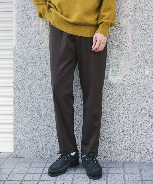 URBAN RESEARCH DOORS/アーバンリサーチ ドアーズ ウールライクテーパードトラウザー ブラウン系その他 S