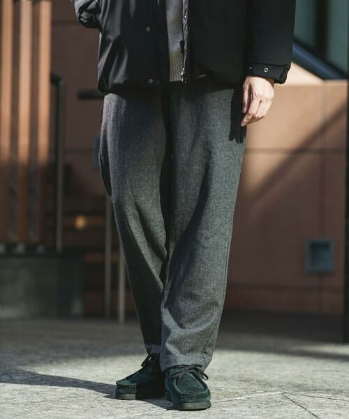 URBAN RESEARCH DOORS / アーバンリサーチ ドアーズ その他パンツ | ウールブレンドヘリンボーンタックパンツ(グレー系その他)