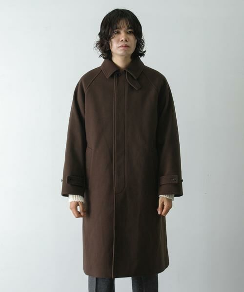 URBAN RESEARCH DOORS / アーバンリサーチ ドアーズ ステンカラーコート | ニットメルトン パデット バルマカンコート | 詳細9