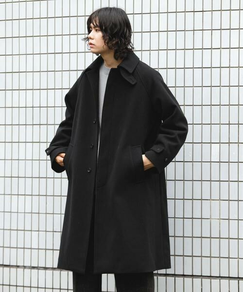 URBAN RESEARCH DOORS / アーバンリサーチ ドアーズ ステンカラーコート | ニットメルトン パデット バルマカンコート | 詳細17