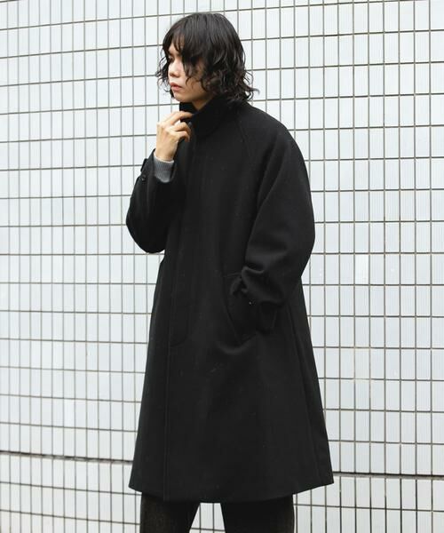 URBAN RESEARCH DOORS / アーバンリサーチ ドアーズ ステンカラーコート | ニットメルトン パデット バルマカンコート | 詳細19