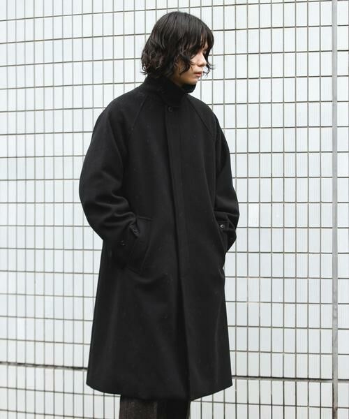 URBAN RESEARCH DOORS / アーバンリサーチ ドアーズ ステンカラーコート | ニットメルトン パデット バルマカンコート | 詳細20