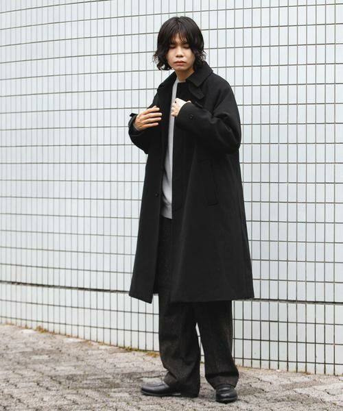 URBAN RESEARCH DOORS / アーバンリサーチ ドアーズ ステンカラーコート | ニットメルトン パデット バルマカンコート | 詳細22