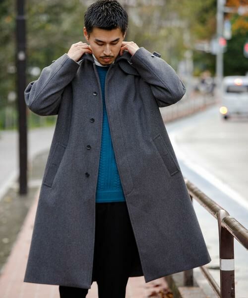 URBAN RESEARCH DOORS / アーバンリサーチ ドアーズ ステンカラーコート | ニットメルトン パデット バルマカンコート | 詳細30