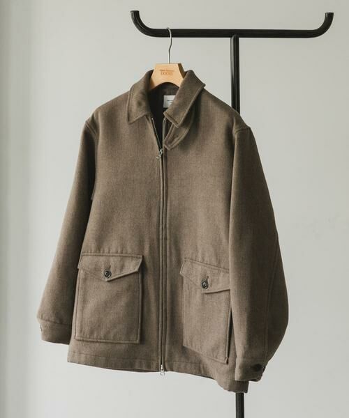 URBAN RESEARCH DOORS/アーバンリサーチ ドアーズ ウールブレンドハリントンジャケット モカ M