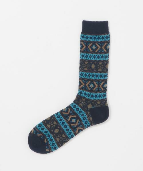 URBAN RESEARCH DOORS / アーバンリサーチ ドアーズ ソックス | 『別注』ウールジャガードクルー | 詳細1