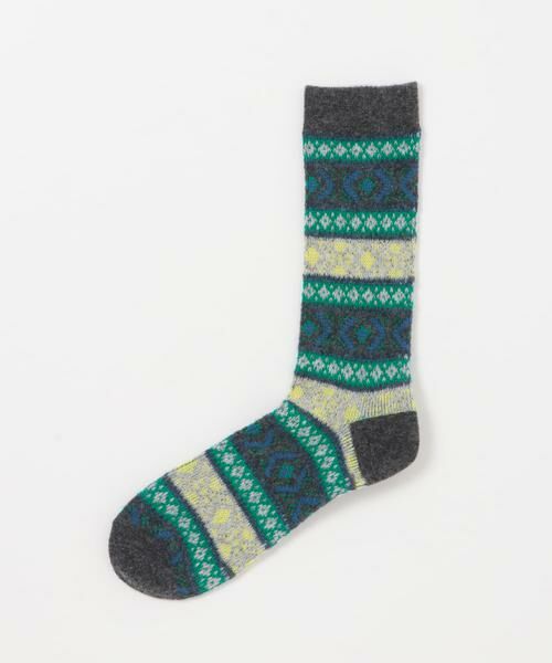 URBAN RESEARCH DOORS / アーバンリサーチ ドアーズ ソックス | 『別注』ウールジャガードクルー | 詳細6