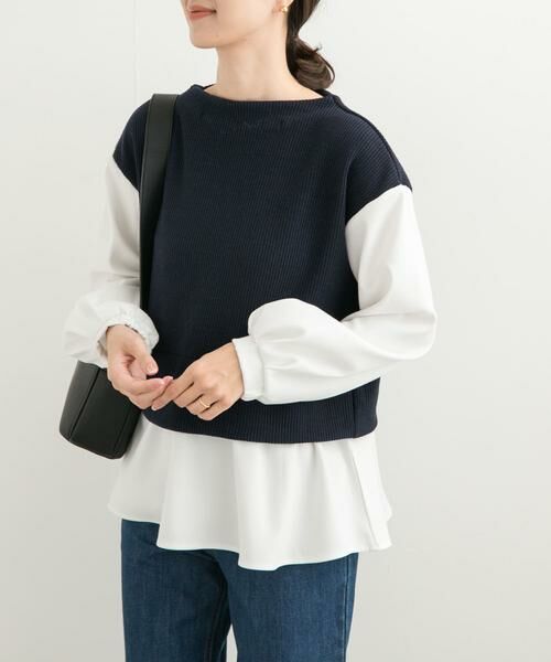 URBAN RESEARCH DOORS / アーバンリサーチ ドアーズ Tシャツ | 異素材ペプラムプルオーバー | 詳細4