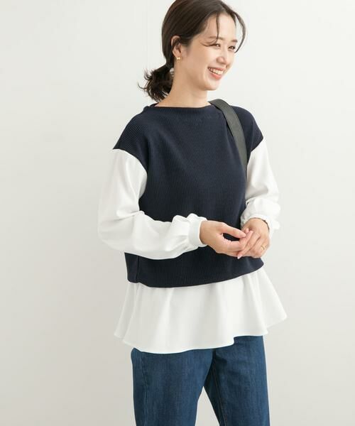 URBAN RESEARCH DOORS / アーバンリサーチ ドアーズ Tシャツ | 異素材ペプラムプルオーバー | 詳細6