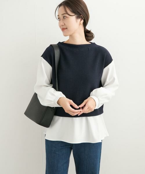 URBAN RESEARCH DOORS / アーバンリサーチ ドアーズ Tシャツ | 異素材ペプラムプルオーバー | 詳細8