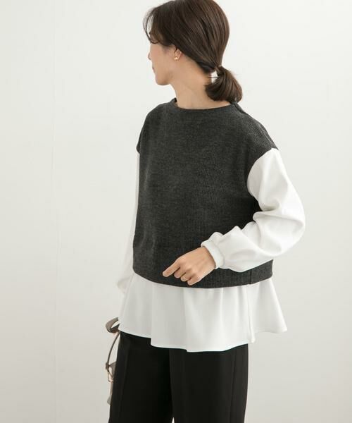 URBAN RESEARCH DOORS / アーバンリサーチ ドアーズ Tシャツ | 異素材ペプラムプルオーバー | 詳細18