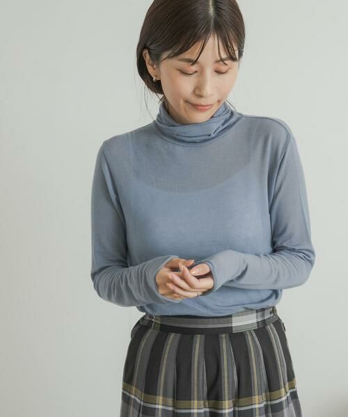 URBAN RESEARCH DOORS / アーバンリサーチ ドアーズ Tシャツ | カシミヤシルク混タートルネックカットソー | 詳細5