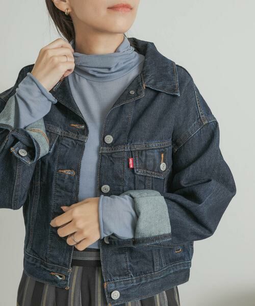 URBAN RESEARCH DOORS / アーバンリサーチ ドアーズ Tシャツ | カシミヤシルク混タートルネックカットソー(ブルー)