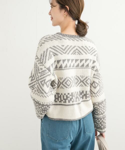 URBAN RESEARCH DOORS / アーバンリサーチ ドアーズ ニット・セーター | 柄編みショート丈ニット | 詳細1